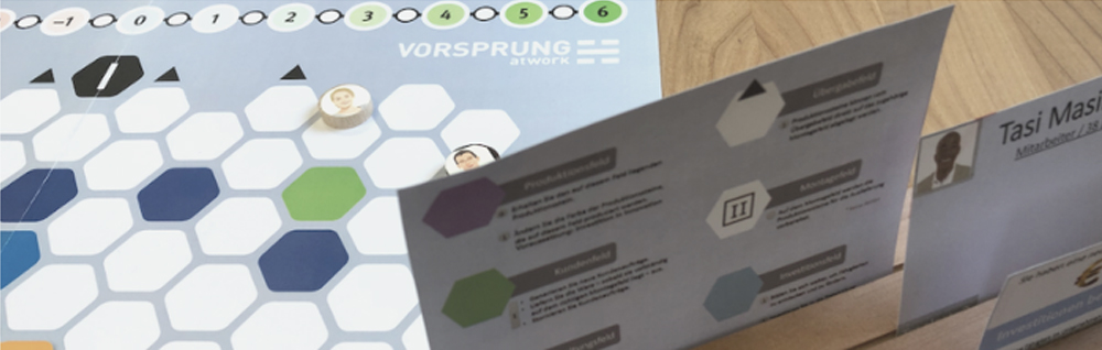 mind.set.play board game overview with role cards and VUCA mechanics